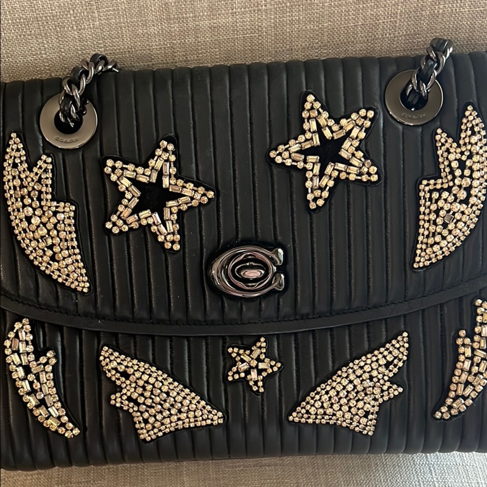Coach Limited Edition PARKER Black and Rhinestone AMAZING COLLECTOR’S BAG!!! - Picture 11 of 13